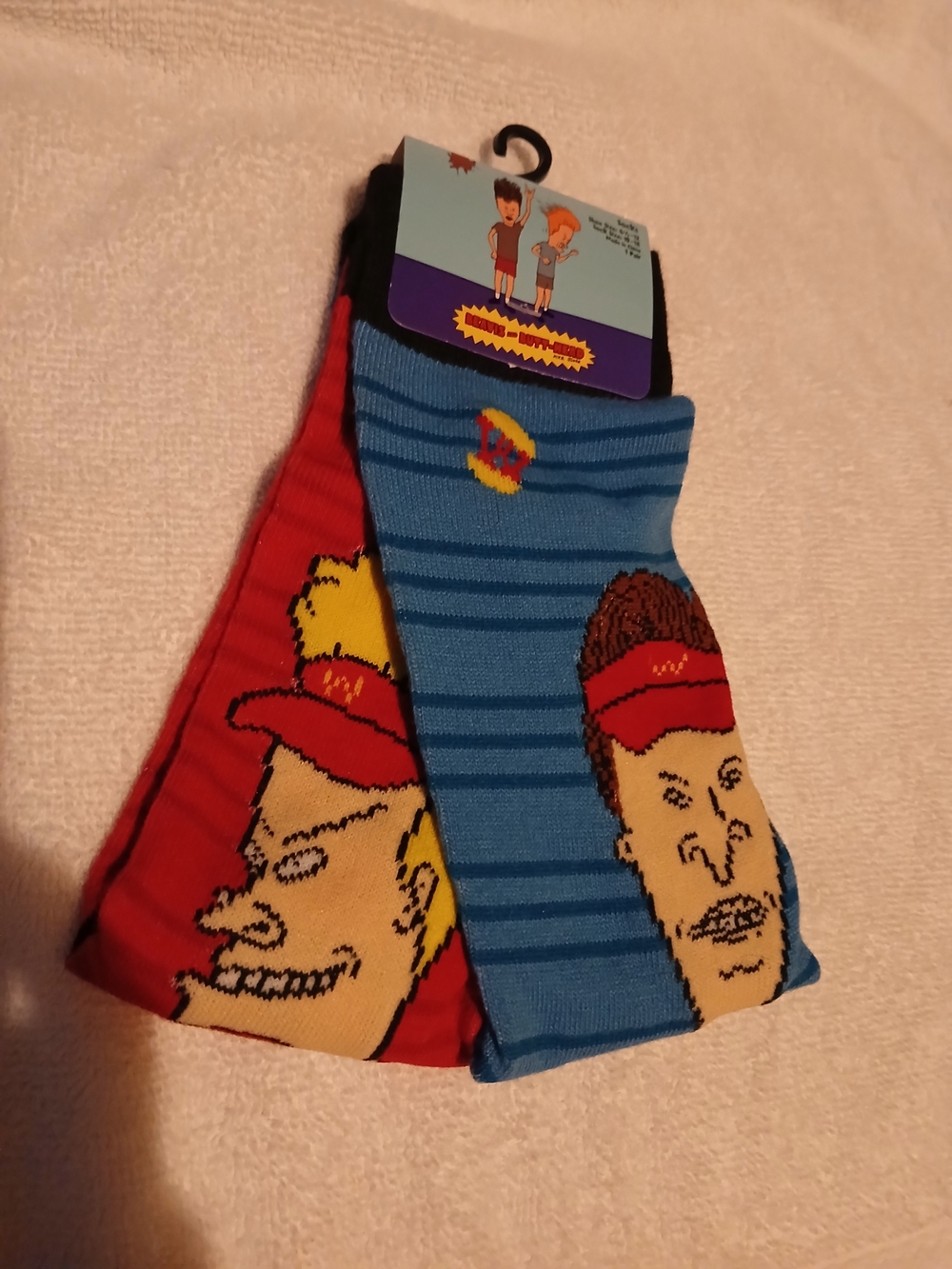 MTV Beavis and Butt-Head Novelty Crew Socks - Blue & Red